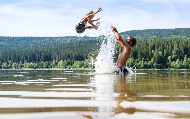 Swimming fun in the Schluchsee